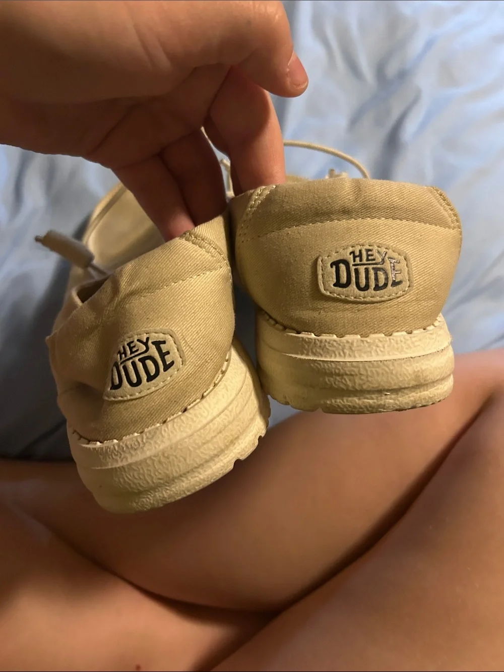 Hey Dude Women's Tan Canvas Easy Slip-On Loafers